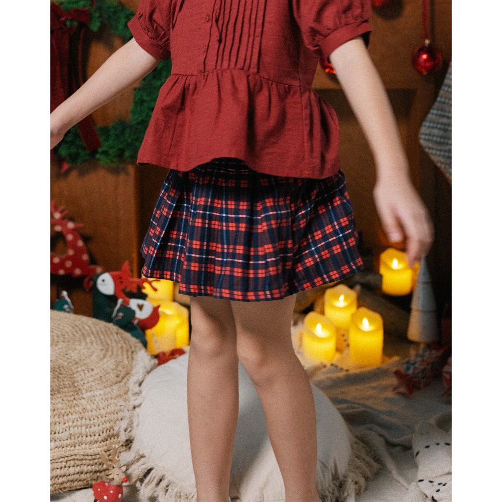 LEWIS EMMA - Noir Tartan Skirt (6 Bulan-14 Tahun) Rok Anak Perempuan / Bawahan Pendek