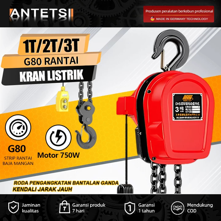 Rantai elektrik hoist 750w 1ton 2ton 3ton 380v rantai terbalik lift kecil