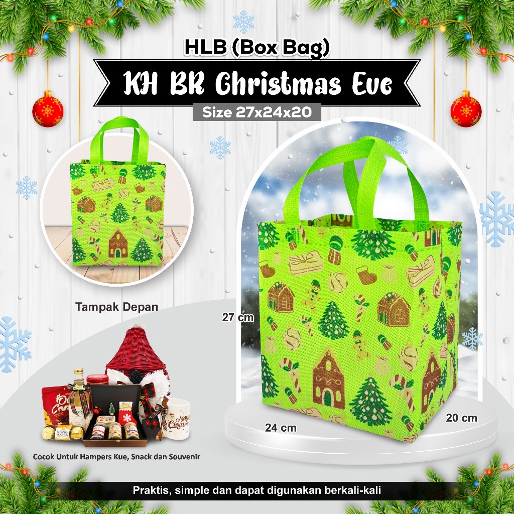 [GROSIR] Tas Hampers Natal Goodie Bag Natal Tas Hampers Christmas Tas Bingkisan Natal 27x24x20