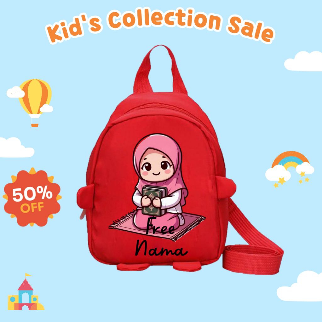 Tas Mini Anak Perempuan Motif Mengaji Free Nama Anak Tas Paud