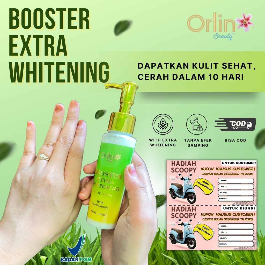 HANDBODY ORLIN BEAUTY | BOOSTER EXTRA WHITENING | HANDBODY PEMUTIH | HANDBODY BPOM | EXTRA WHITENING
