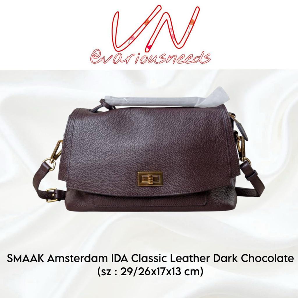 SMAAK Amsterdam IDA Classic Leather Dark Chocolate Bag Authentic / Original