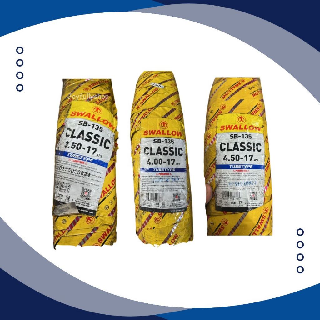 BAN LUAR MOTOR SWALLOW 350/400/450-17  SB-135 CLASSIC RING 17 ( TUBETYPE ) custom caferacer/japstyle