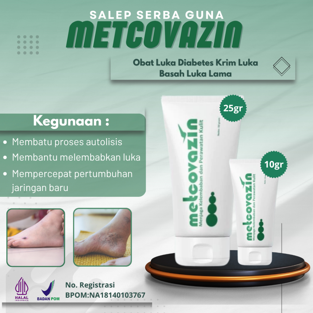 Obat Luka Diabetes Metcovazin Regular 10gr Krim Luka Basah Luka Lama