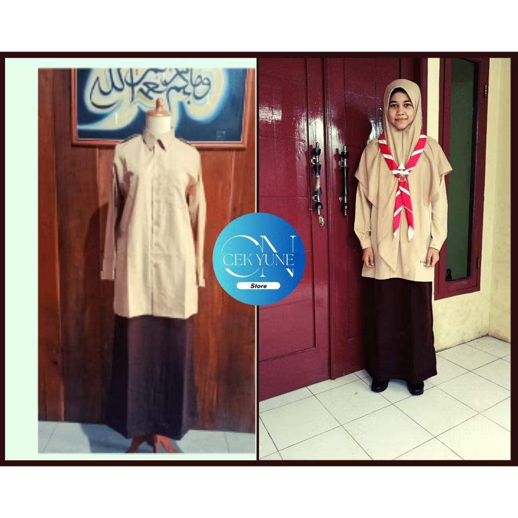 Atasan Pramuka Santriwati / Baju Pramuka Gontor / Seragam Pramuka Lengkap/ Baju Pramuka/ Celana Pram