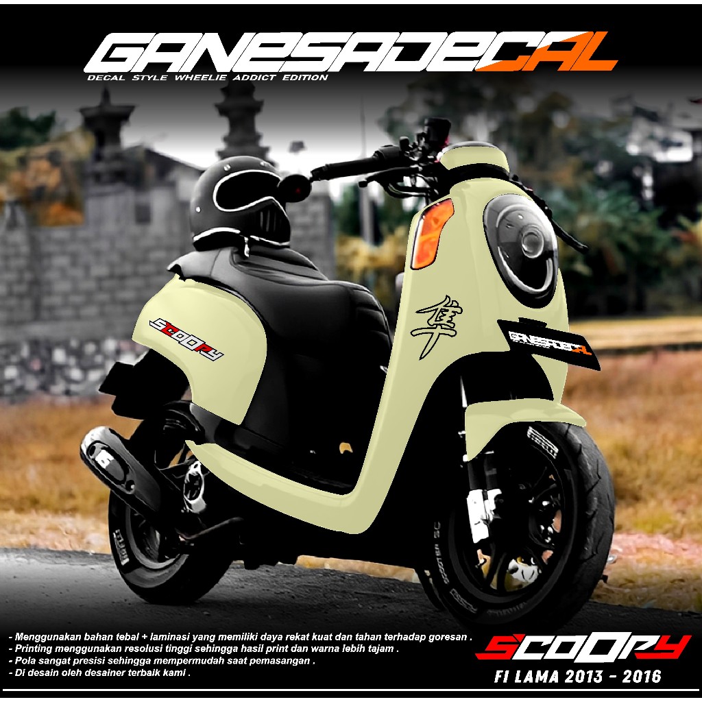 Decal Sticker Scoopy Fi lama 2013 2014 2015 2016 decal scoopy Motif terbaru fullbody Full Blok - Dek
