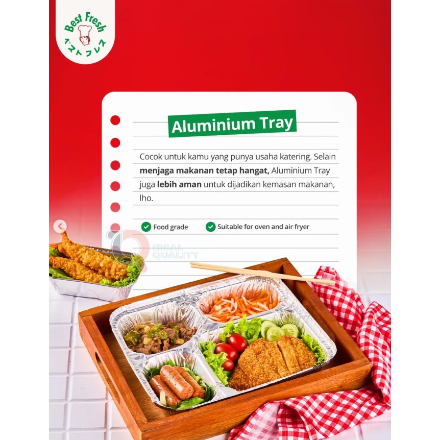 ALUMINIUM TRAY BX2194 SEKAT 4 / WADAH LOYANG FOIL TRAY BX 2194