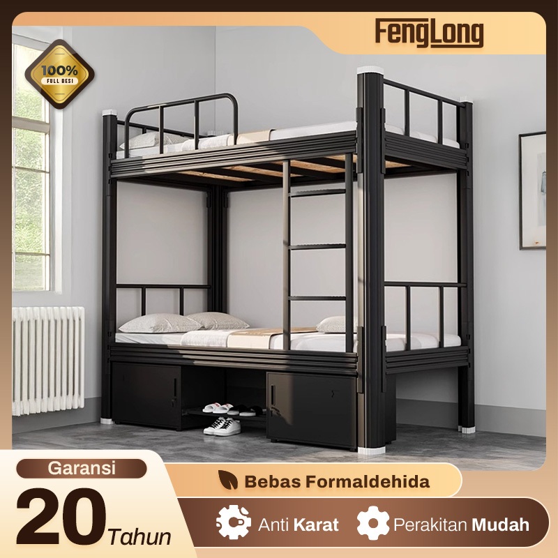 Dipan Tempat Tidur - Ranjang Tingkat 2 Susun - Bunk Bed Ranjang Tingkat Besi 120x200