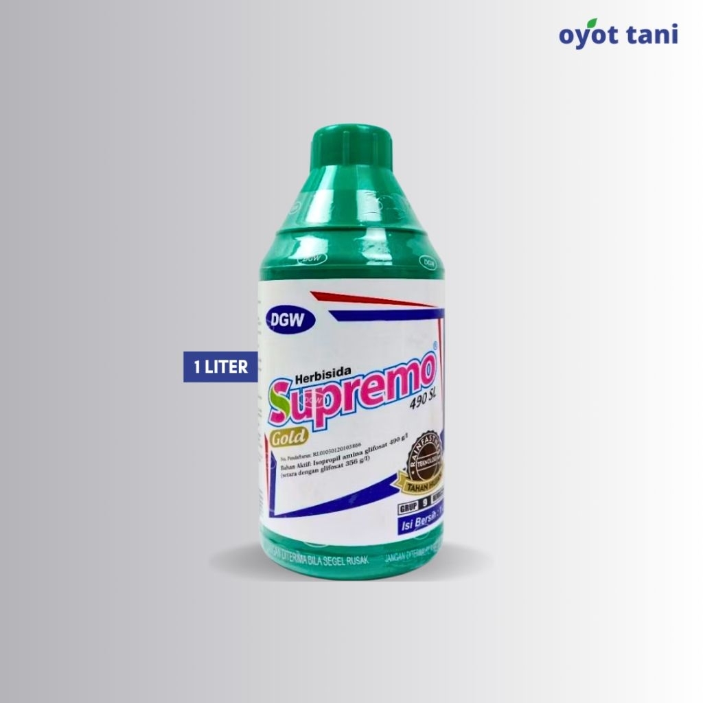 Supremo Gold 490 SL 1 liter (Original) | Herbisida Sistemik Purna Tumbuh Bahan Aktif Isopropil Amina