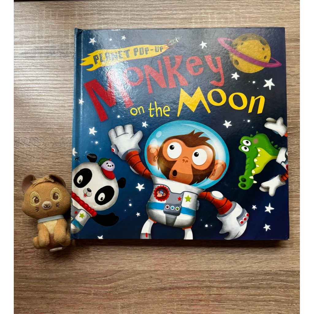 Planet Pop Up Monkey on the Moon / Buku Pop Up Preloved / Buku BBW sale / Buku Pop Up Anak