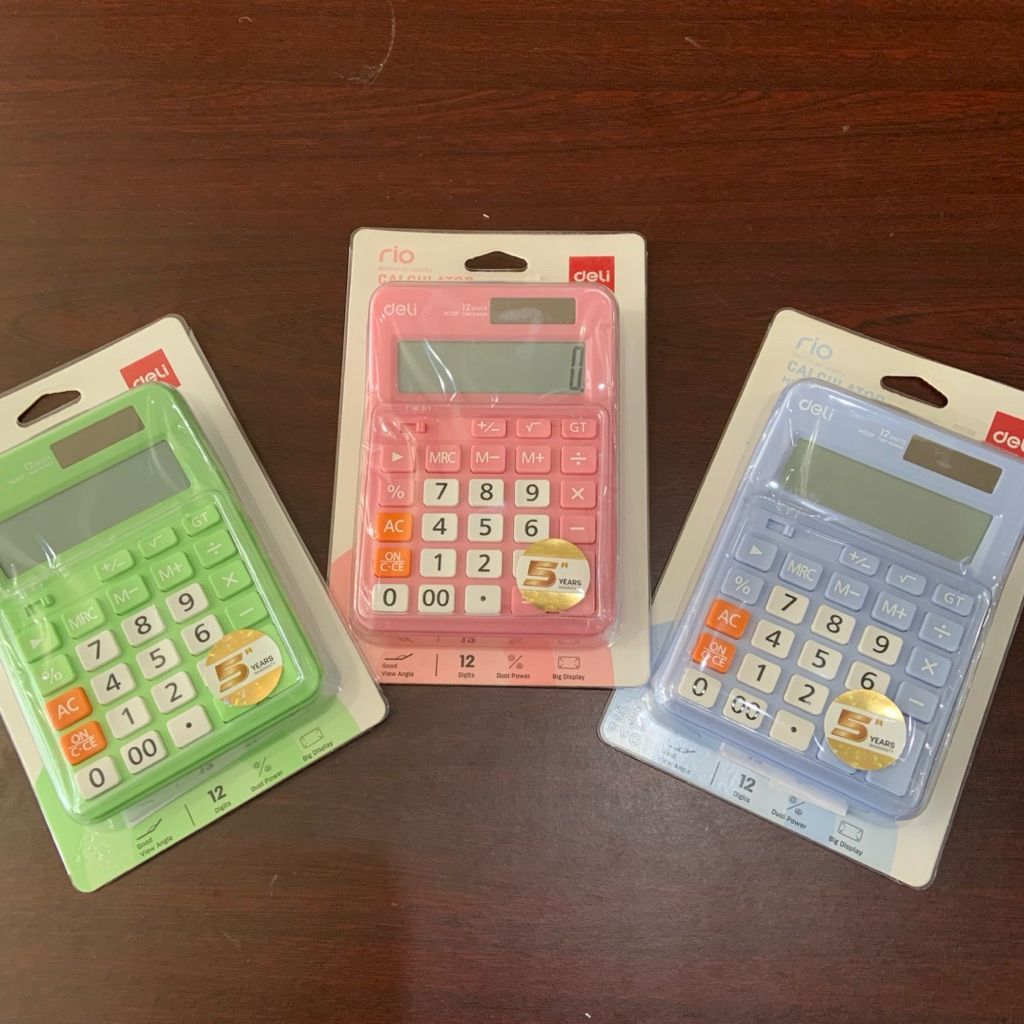 DELI Kalkulator meja M210F anti slip estetik layar tekuk sudut 15 derajat mudah dilihat / 12 digits 