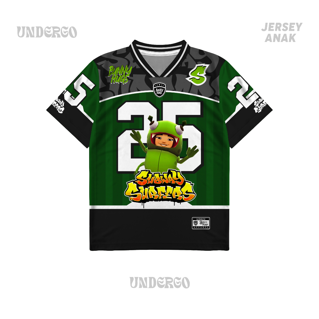 UNDERGO Jersey Kids SubwaySurf Series Number 25 Jersey Vintage Anak Full Printing