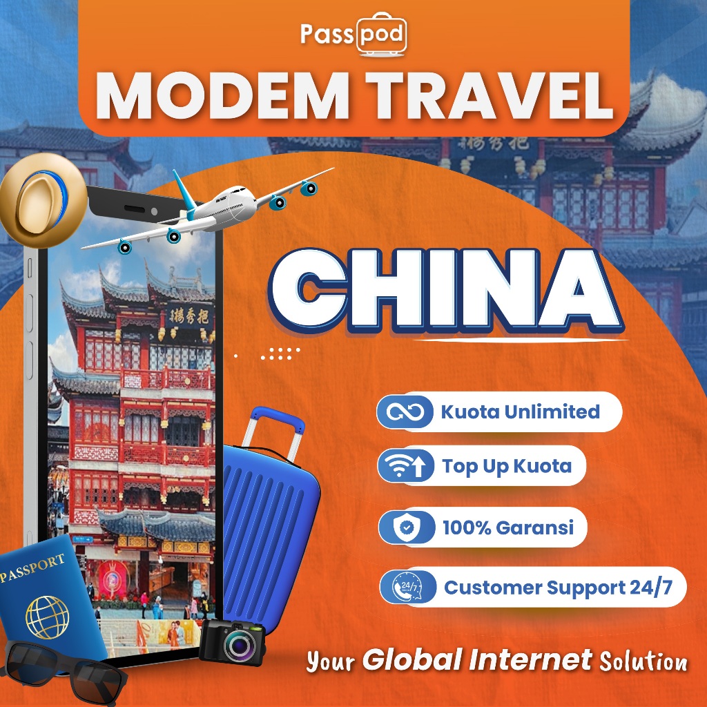 PASSPOD Modem Travel  China (with VPN) Unlimited