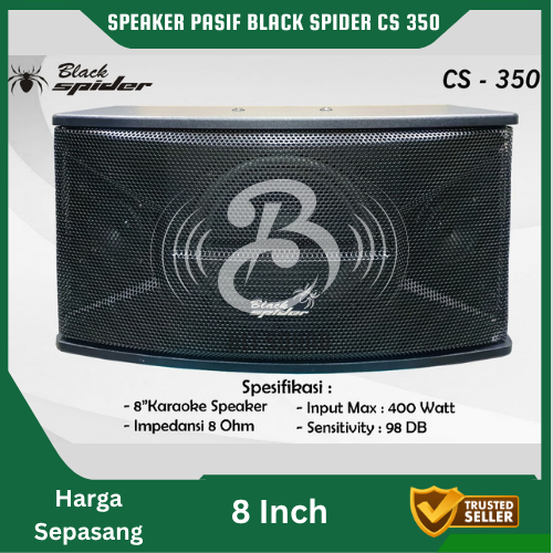 SPEAKER PASIF BLACK SPIDER CS 350 SEPASANG SPEAKER PASIF 8 INCH BLACKSPIDER CS350 ORIGINAL