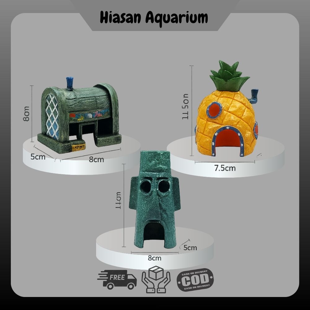 Hiasan Aquarium Miniatur Spongebob