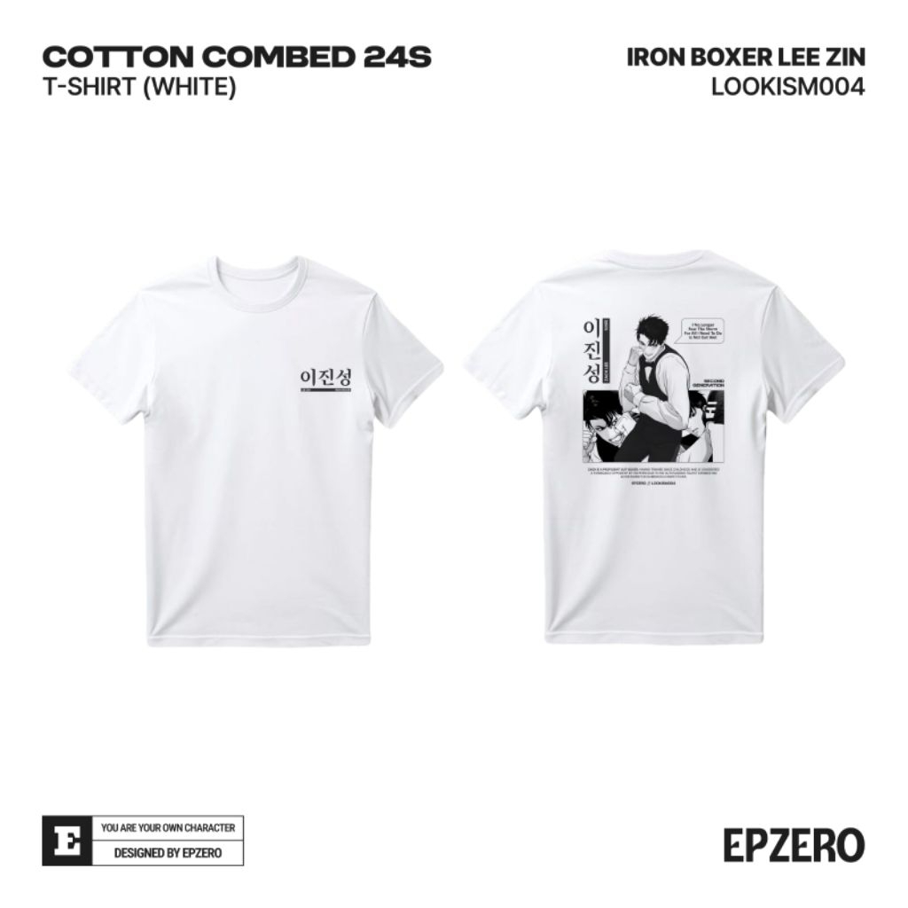 T-Shirt Kaos Lee Zin LOOKISM | “Iron Boxer” Pria Wanita Unisex #LOOKISM004 Streetwear Distro