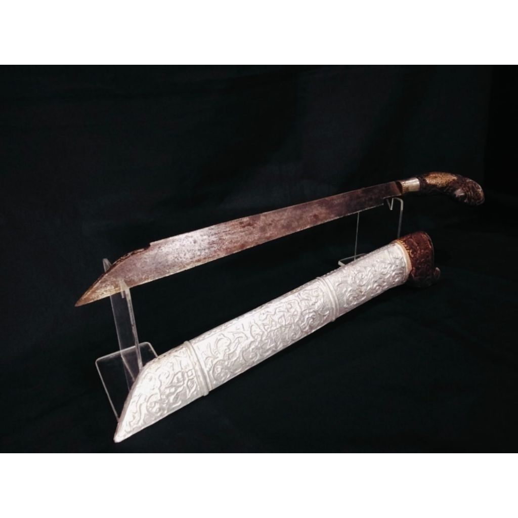 G0L0k Pedang Lombok Original Kuno Warangka Alpaka