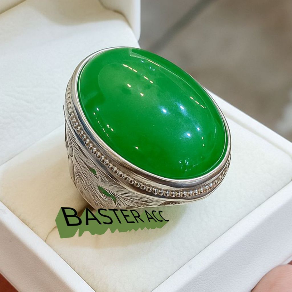 CINCIN BATU AKIK BIG SIZE GIOK HIJAU BURMA SUPER KUALITAS