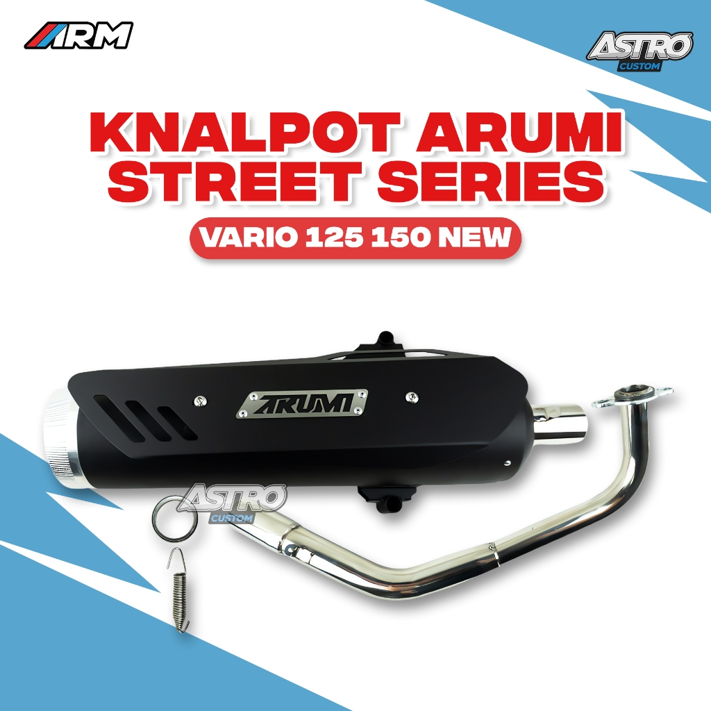 Knalpot Arumi Vario 125 150 NEW LED Gen 2 Street Series Standart Racing Full Package Kenalpot ARM