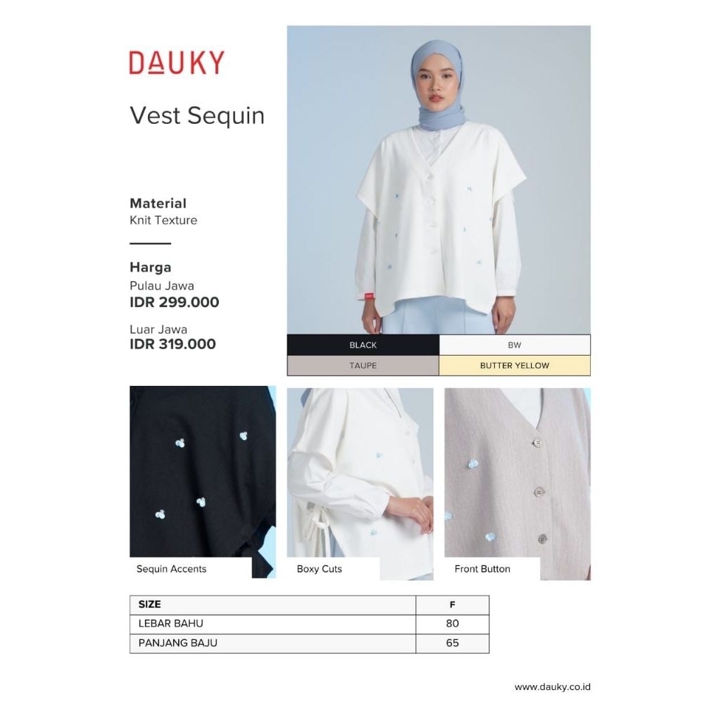 Vest sequin dauky tunik dauky
