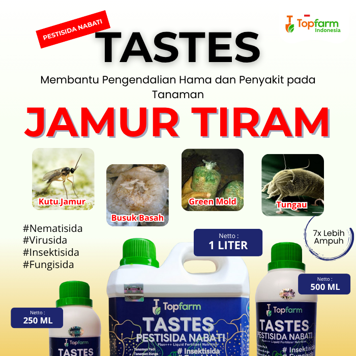 Pestisida Nabati Tastes Topfarm  / Obat Penumbuh Jamur Tiram / Obat Semprot Jamur Titan / Pestisida 