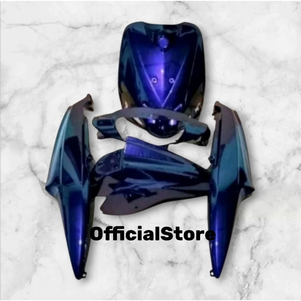 cover bodi full alus motor mio sporty warna moonlight blue tahun 2003-2008