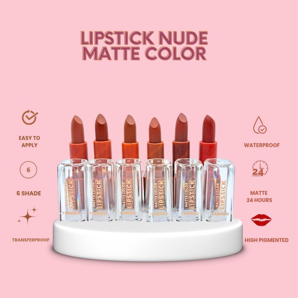 NEW LIPS LIPSTICK MATTE COLOR NUDE LIPSTIK COLORFULL WATERPROOF