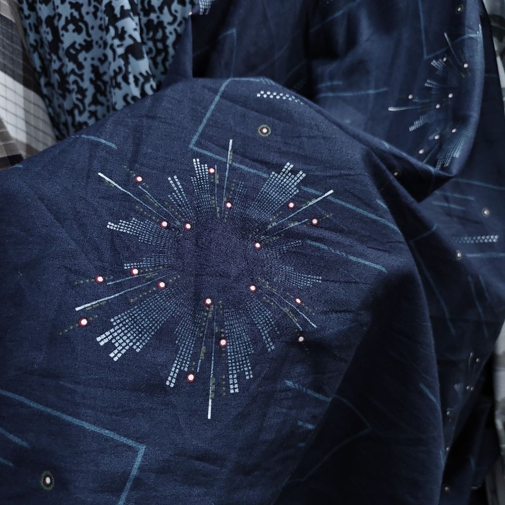 KAIN KATUN POPLIN MOTIF SISA GARMENT - KAIN KATUN MOTIF HARGA PERSETENGAH METER