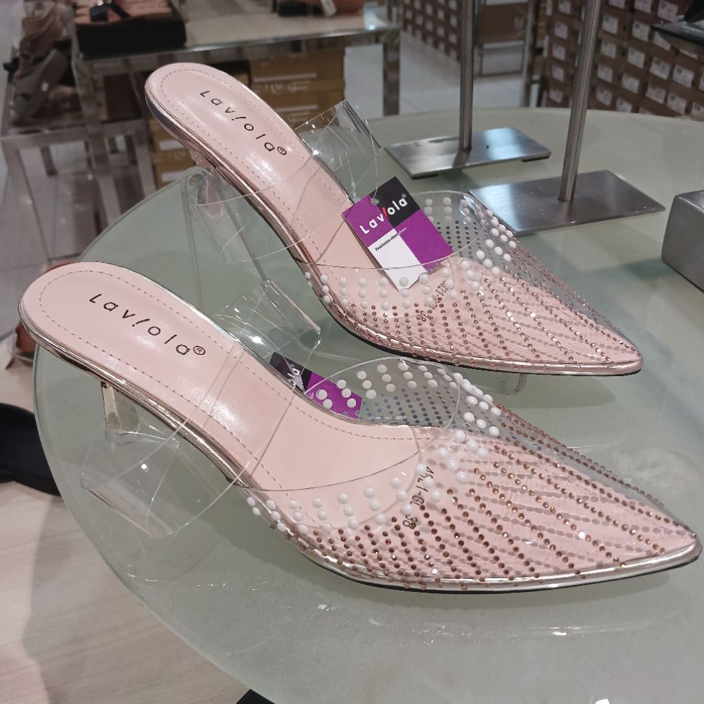 sepatu selop/mules pesta wanita heels 7cm LAVIOLA ori dari matahari