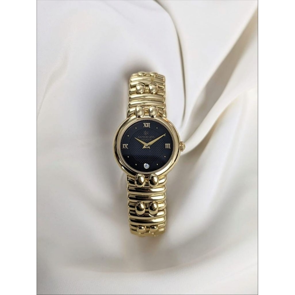 Jam Tangan Wanita Vintage Raymond Weil Bracelet Ref 5356 Bangle Gold Tone Quartz, Ladies Fashion Wat
