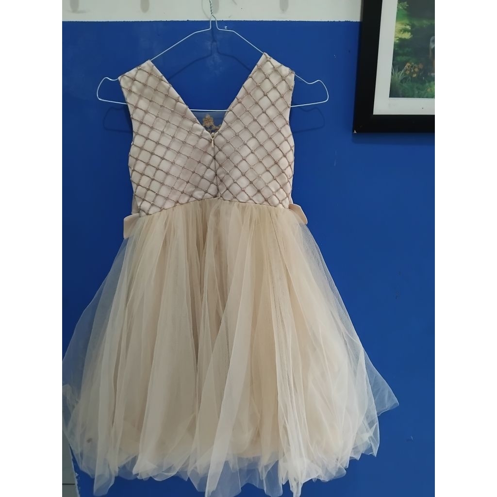 Dress Pesta Anak mewah Gold