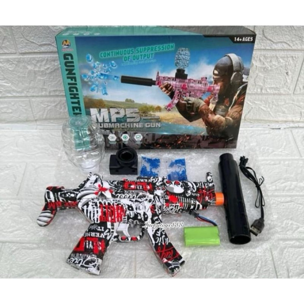 MAINAN ANAK TEMBAKAN JELLY WATER GUN BOMB MP5 GUN AUTOMACHINE