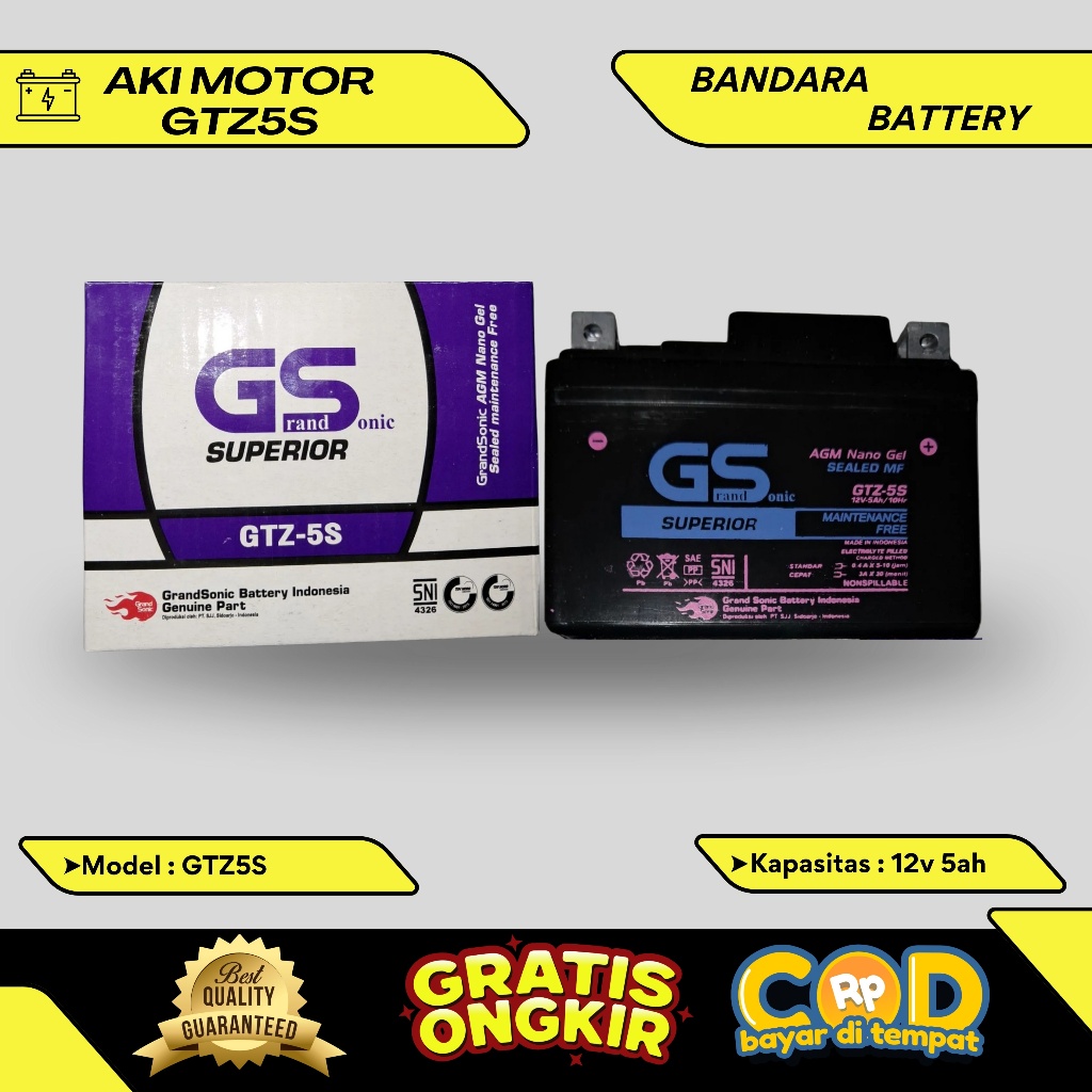 Aki Motor Honda Beat Aki Kering Accu Kering MF GTZ5S