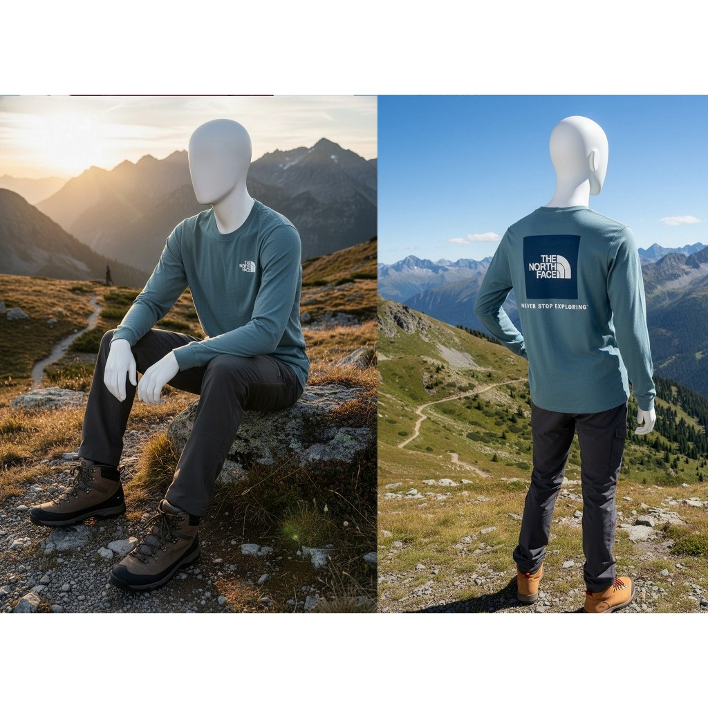 Kaos Lengan Panjang The North Face Original Style – Outdoor Casual Premium – “Never Stop Exploring”