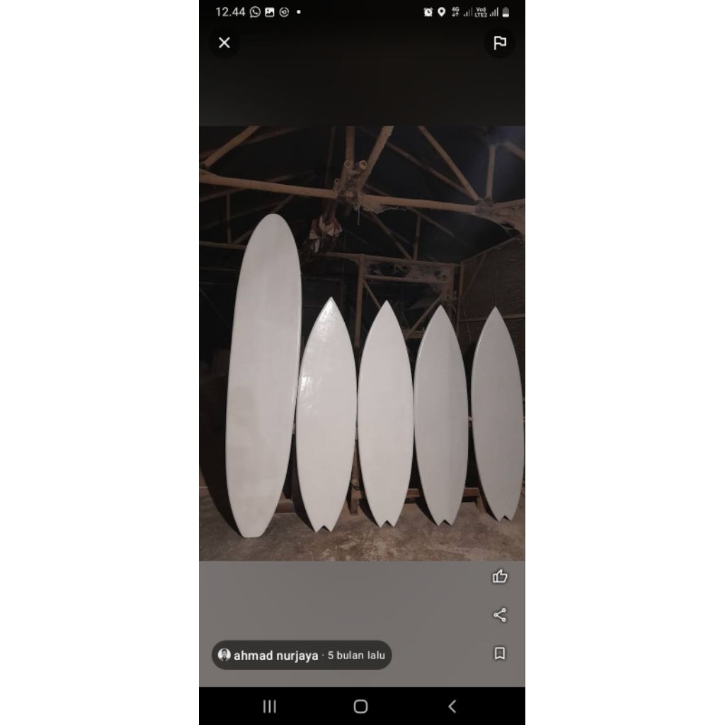 papan surfing polos 150cm, dekorasi papan surfing, surfboard custom