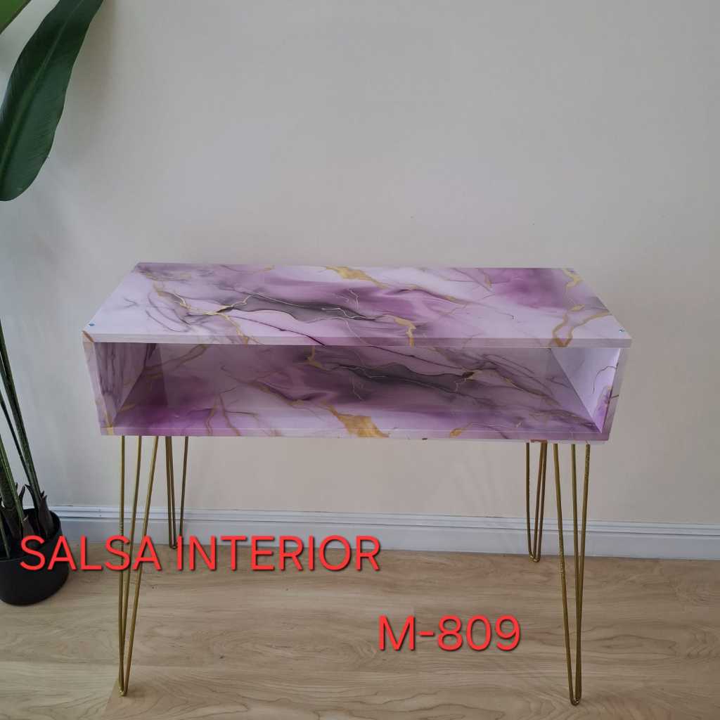 Meja Rias Marmer Kaki Besi Gold MEJA NAIL ART MOTIF MARMER