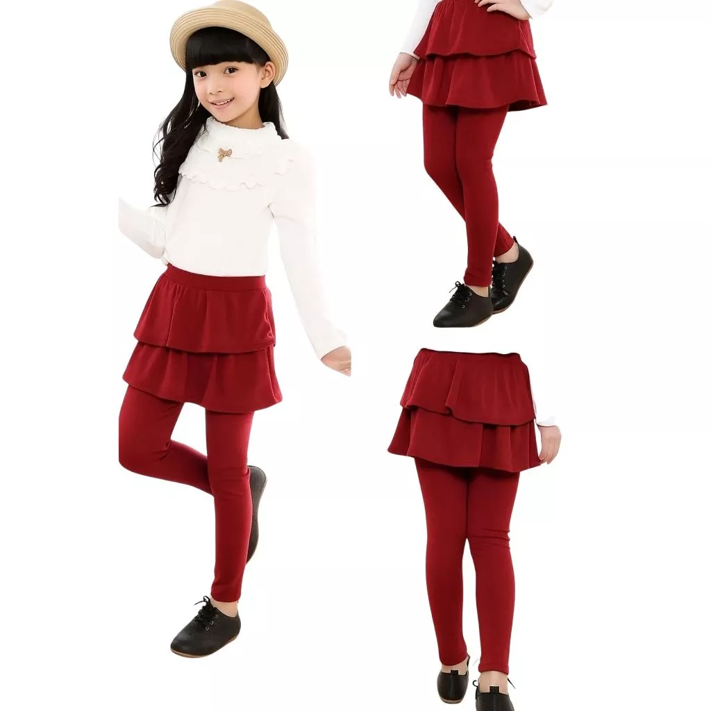 Legging Rok Anak Perempuan – Celana Rok Tumpuk Olahraga Nyaman– Celana Rok Sport Anak Cewek Trendy