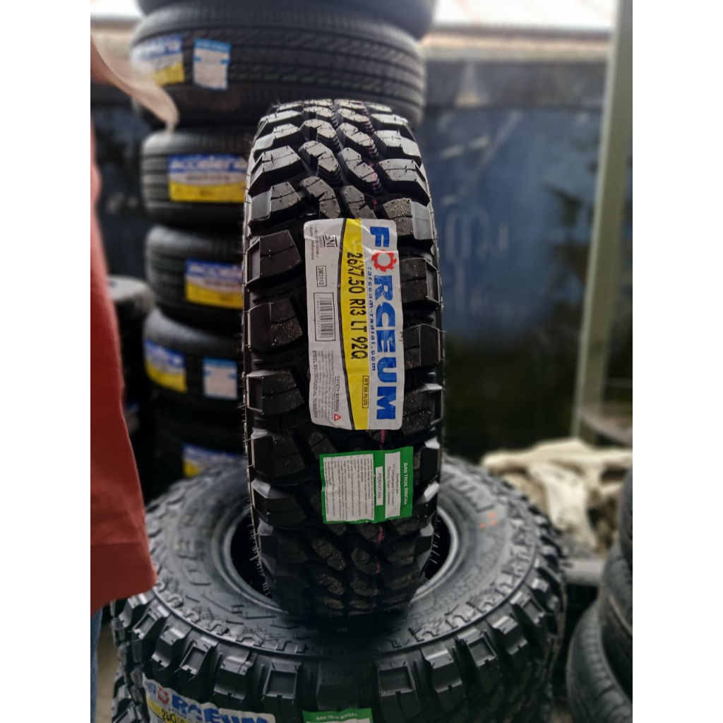 Ban Mobil Tubeles Cangkul Ring 13 FORCEUM M/T 08 PLUS 26 7,5 6PR R13