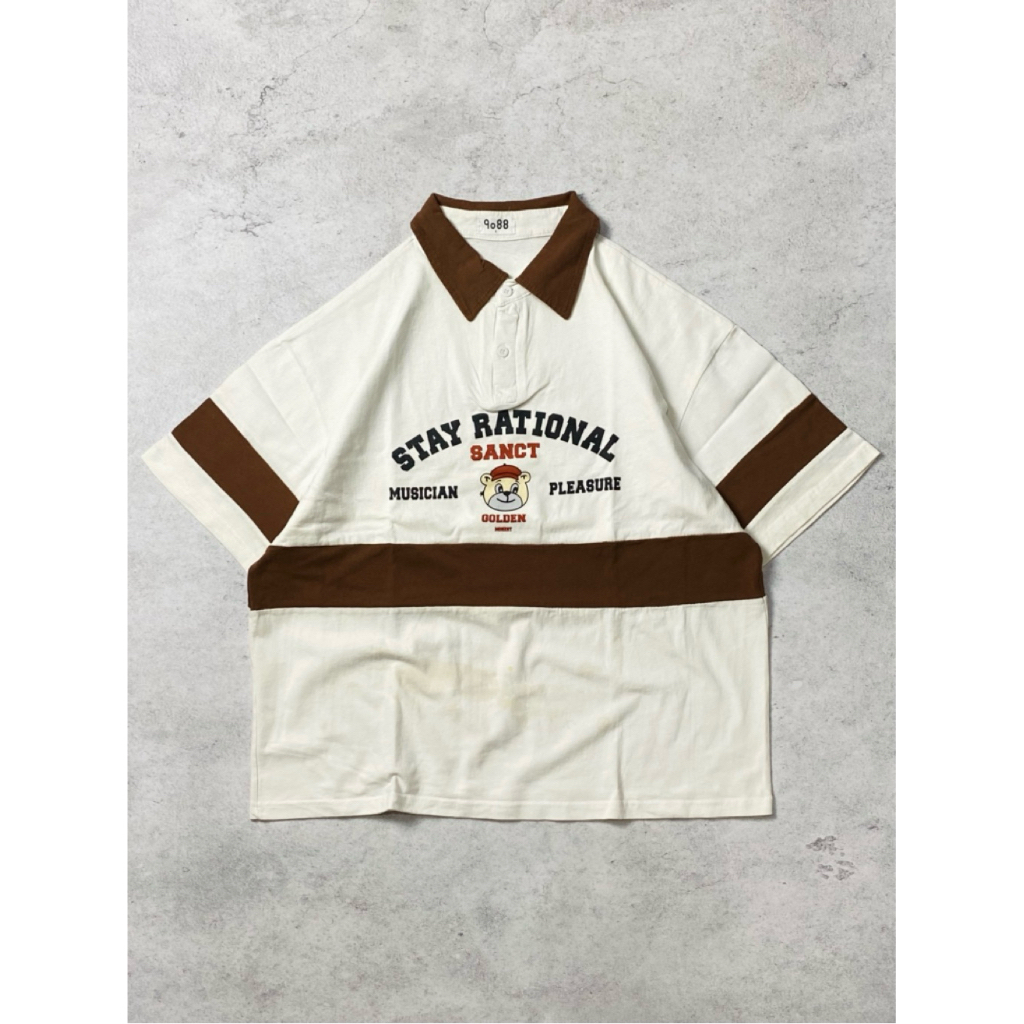 Korean Rugby Oversized Polo Shirt