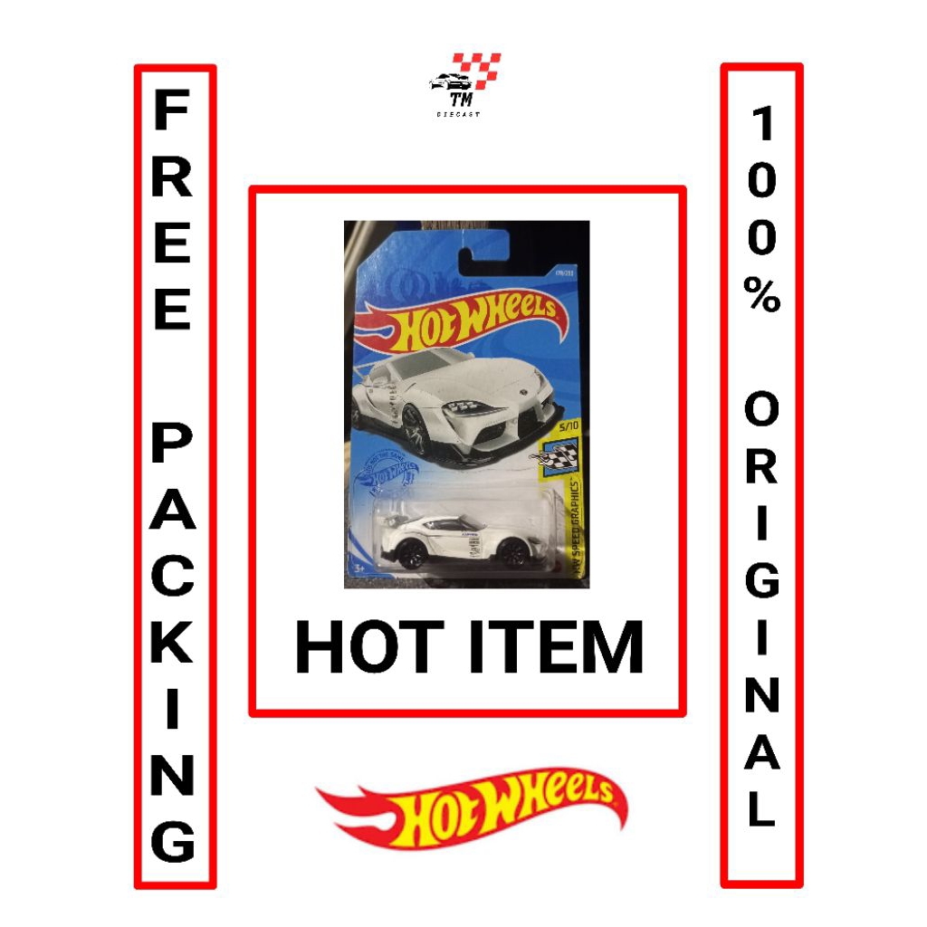 Hot Wheels Reguler - 20 Toyota GR Supra MK5 Putih (FREE PROTEKTOR)