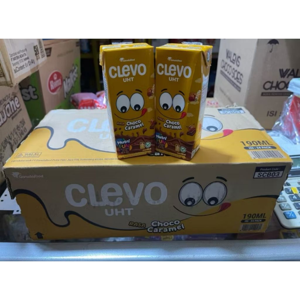 SUSU UHT CLEVO CHOCO CARAMEL 190ML