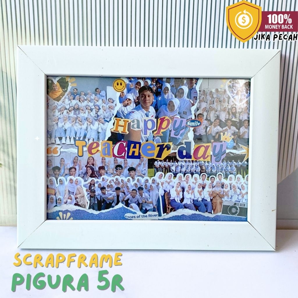 WORDGIFT CUSTOM FRAME 5R Hadiah Guru - Kado Hadiah Teacher's Day Kenang Kenangan untuk Guru perempua