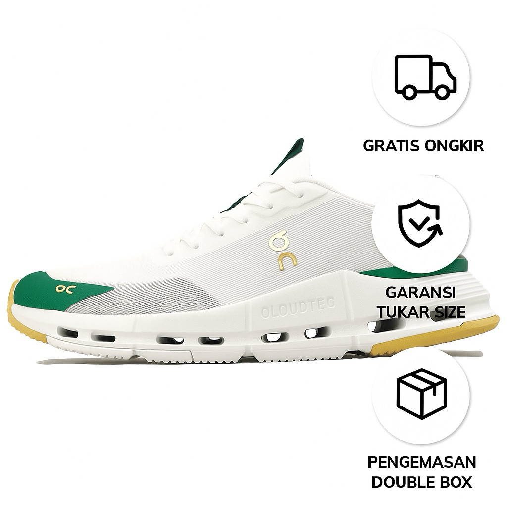 SEPATU ON RUNNING CLOUDNOVA FORM 2  REVOLVE FWRD WHITE ABUDANT GREEN