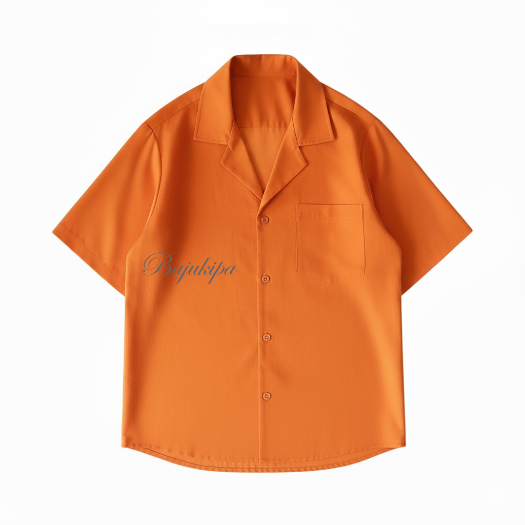 Bajukipa Cuban Collar Orange Minata