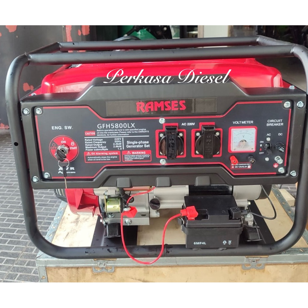 Generator / Genset Ramses GFH5800 LX (2500watt) Starter  + Aki + Roda