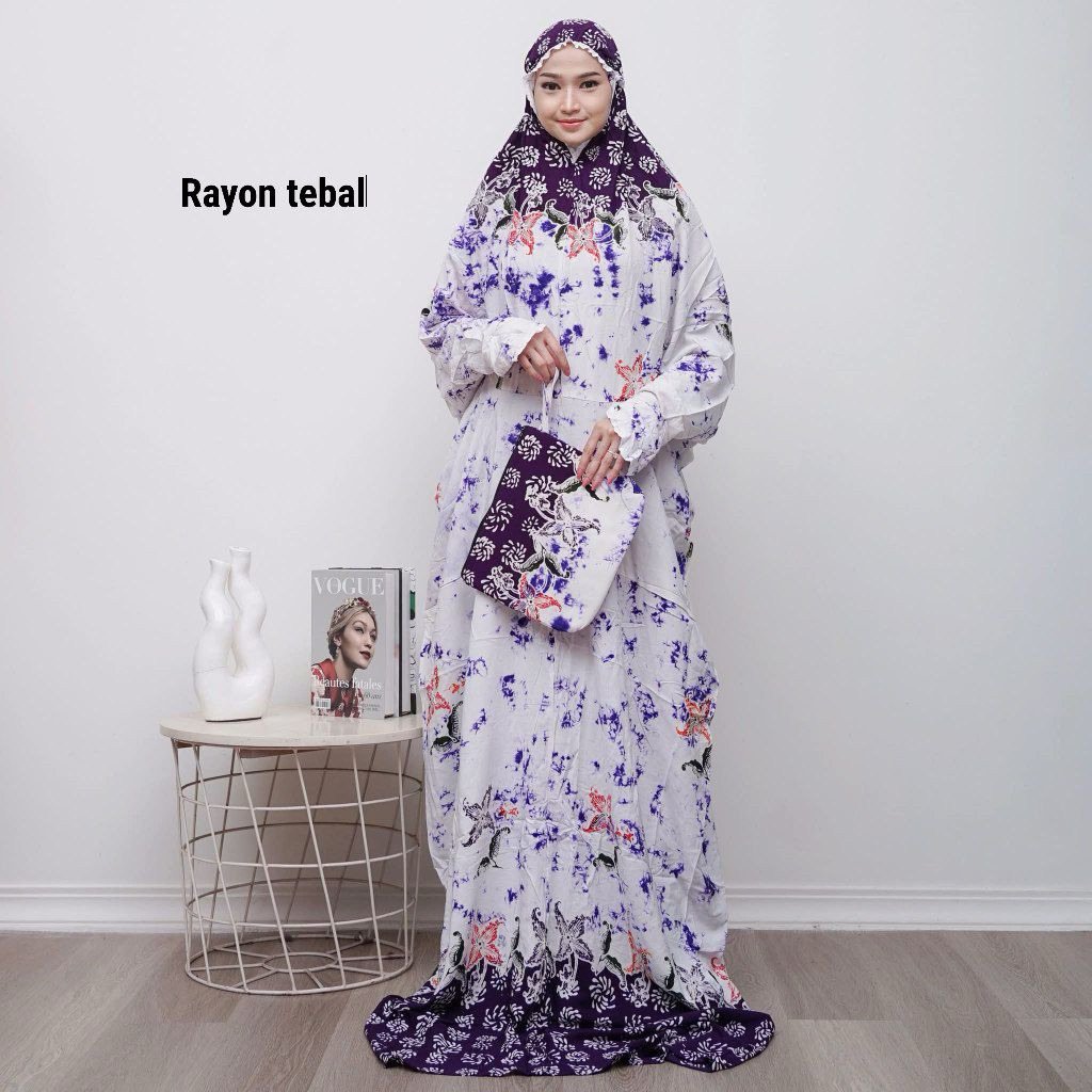 MUKENA TERUSAN RAYON JUMBO BATIK CAP PEKALONGAN