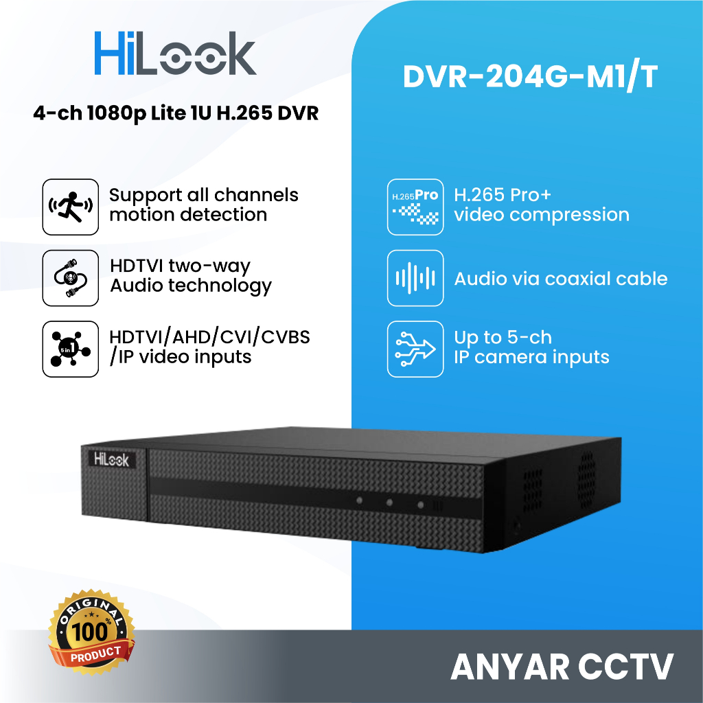 HILOOK DVR-204G-M1/T DVR Hilook 4 Channel Support Audio