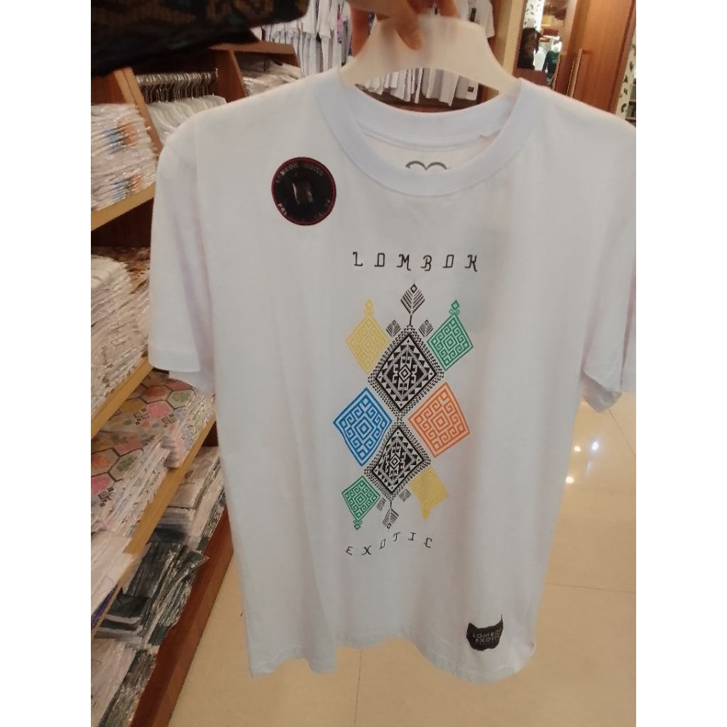 Kaos Lombok Exotic - Putih etnik