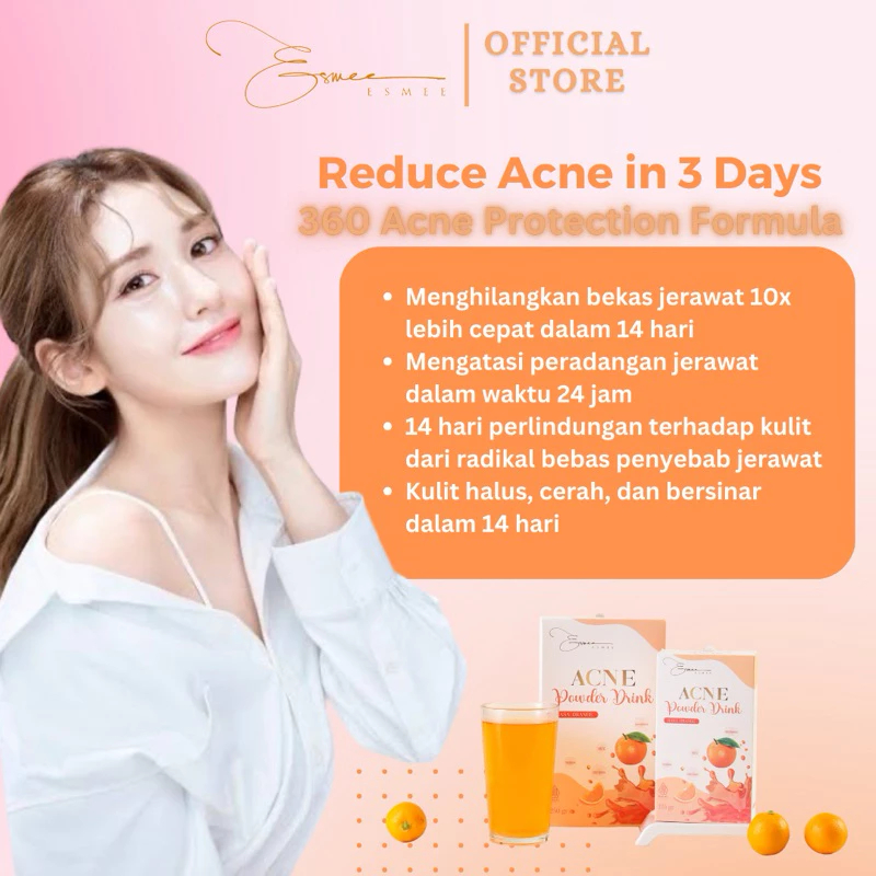 ESMEE Acne Powder Drink Obat Minum Jerawat Minuman Antioksidan 10x Extra Penghilang Bekas Jerawat da