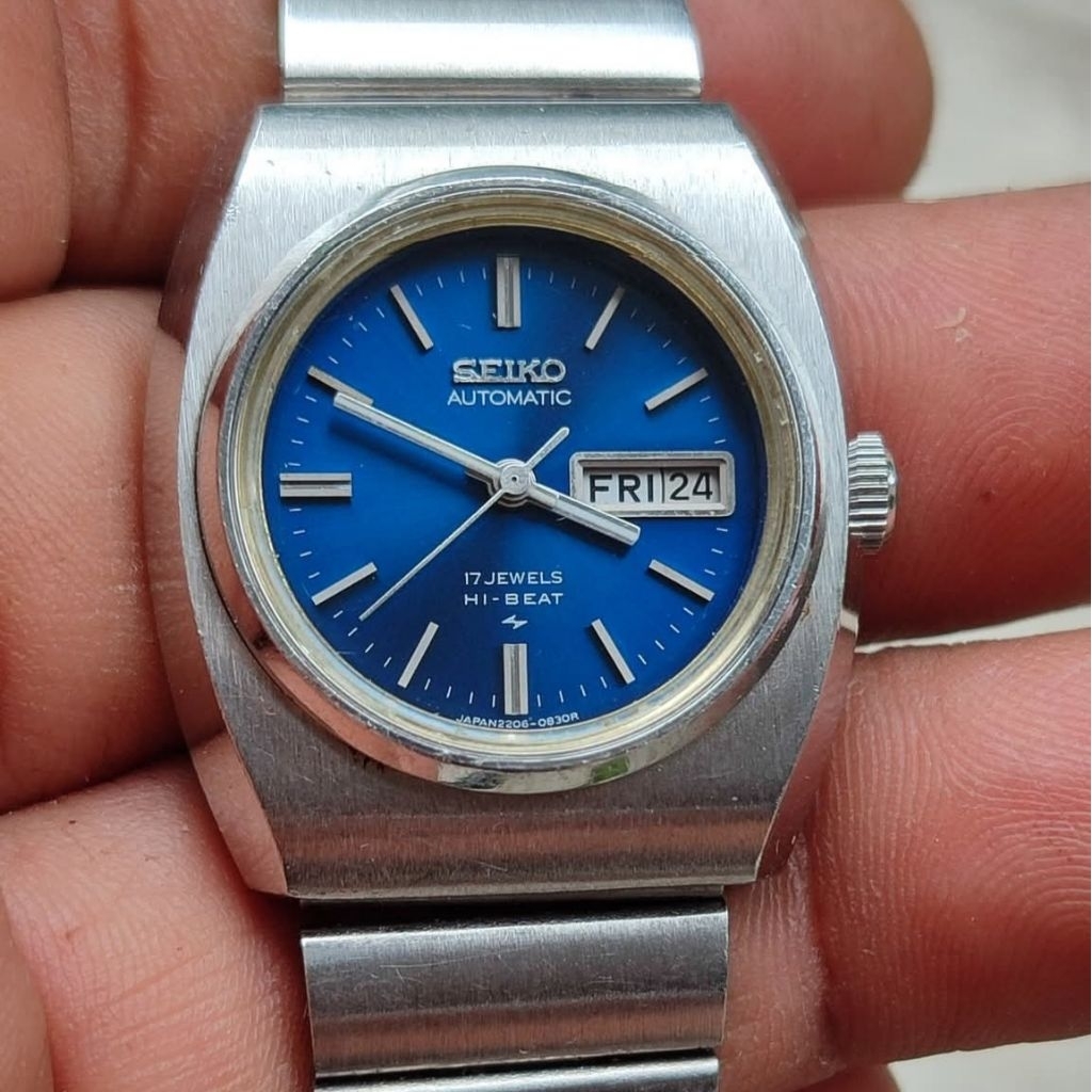 SEIKO 5 WANITA LADIES HI-BEAT BLUE DIAL AUTOMATIC RARE ALL ORIGINAL